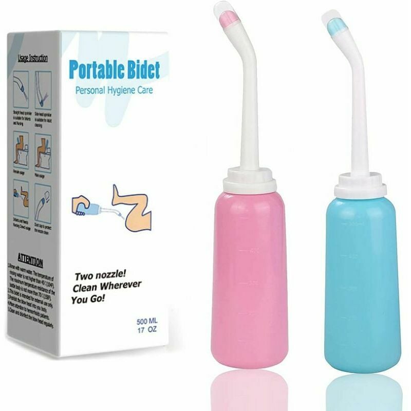 Ensoleille - 2 x bidet de voyage bidet portable avec 500 ml de grande capacité d'eau bidet de douche intime pour bébé, femme ou patients