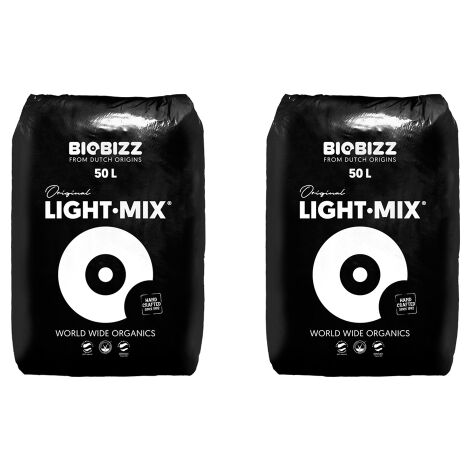 2 X BioBizz LIGHT MIX Terra Terriccio Substrato Torba Perlite 50 LT