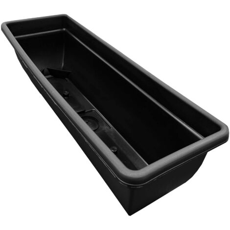 2 x Black Bell Pot Trough Rectangular Winchester Plastic Plant Pots