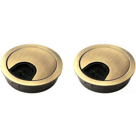 2 x Cable Grommets for Desks and Worktops - Bronze 50mm