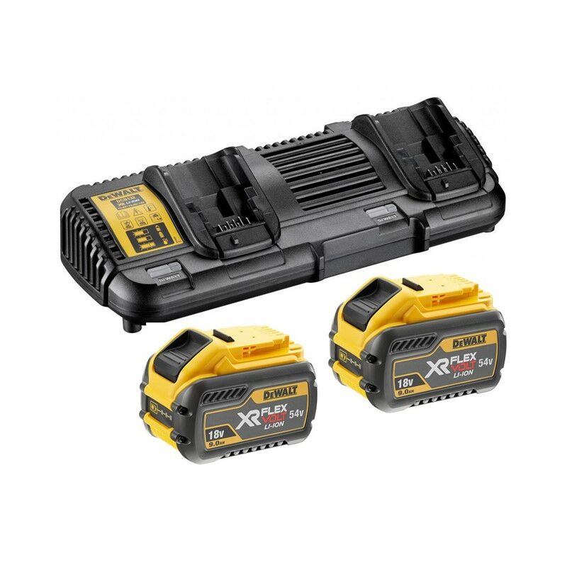 Dewalt - 2 x DCB547 18v / 54v xr Flexvolt 9.0ah Battery + DCB132 Dual Charger