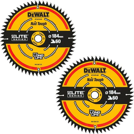 2 x Dewalt DT1670 ELITE EXTREME Cordless Mitre Saw Blade DCS365 184mm 60 Tooth