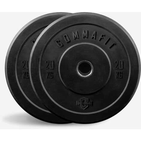 2 x dischi gomma pesi 20 kg bilanciere olimpico palestra Bumper Training