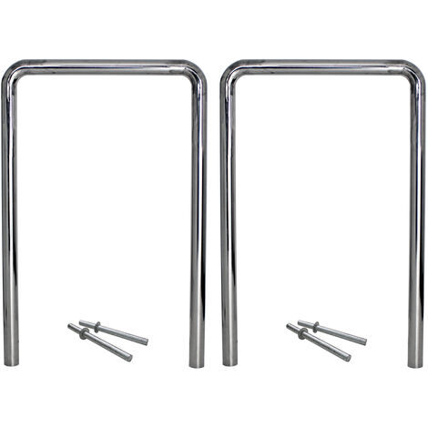 2 x Fahrradanlehnbügel 118 x 78 cm Edelstahl Ø 60 mm Typ U Einbetonieren Fahrradständer Parker Typ U