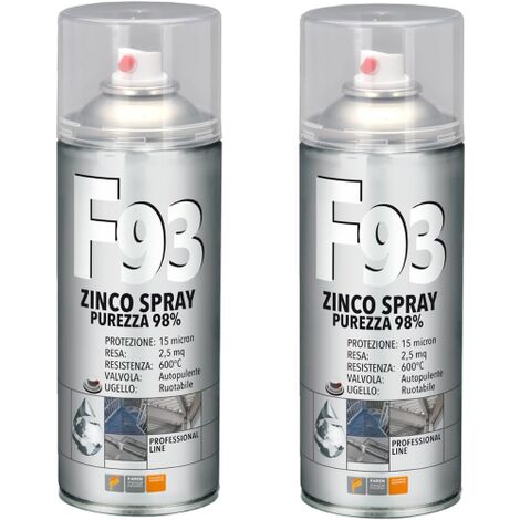 2 X Faren F93 Zinco Spray zincante a freddo 98% purezza 400 ML