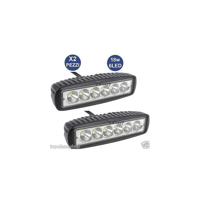 Topolenashop - 2 x faro supplementare profondita auto fuoristrada 12V 18W 6 led