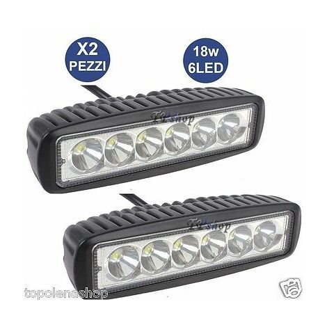 2 X FARO SUPPLEMENTARE PROFONDITA AUTO FUORISTRADA 12V 18W 6 LED