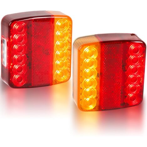 2 x feux arrière de remorque LED 12 v 24 V avec freinage, clignotants, position, feux de plaque d'immatriculation