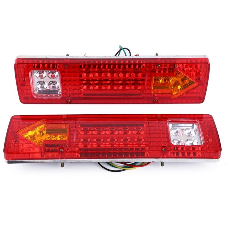 Debuns - 2 x feux arrière led 12V 19 led, feux de freinage, lampe d'arrêt, indicateur pour voiture, camion, rouge,de