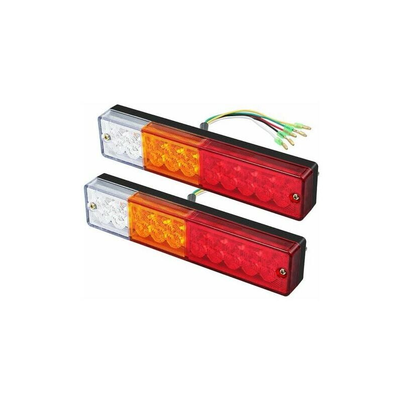 Ensoleille - 2 x Feux Arrière led Feux de Recul Freinage Clignotant Eclairage Phare Arrière 40 led Univesel 12V 24V pour Remorque Camion Caravane uv
