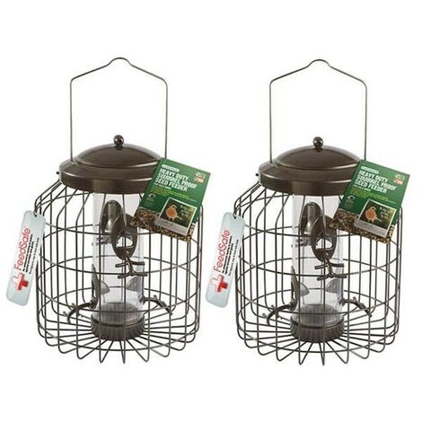 2 x Gardman Heavy Duty Squirrel Proof Fort Wild Bird Seed Feeder Steel A01820