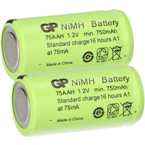 2 x GP GP75AAH Akku 2/3AA Mignon NiMH Akku 1,2V 750mAh