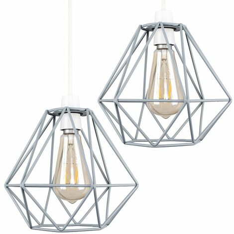 VALUELIGHTS 2 x - Grey Ceiling Pendant Light Shades