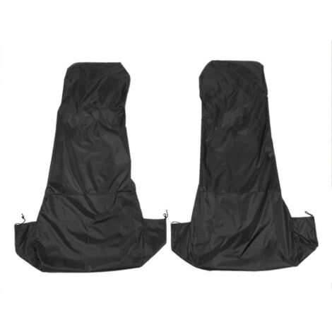 2 x Housses de siège avant universelles imperméables en nylon noir pour voiture et fourgonnette