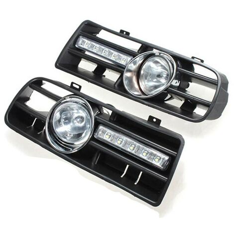 2 X Led Grille Grill Bumper Anti-fog Scheinwerfer Für 97-06 Golf 4 Mk4 Iv Schwarz