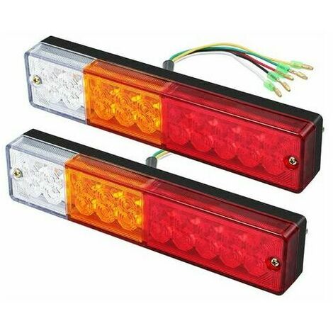 2 x LED Tail Lights Reversing Lights Brake Turn Signal Lighting Taillight 40 LED Univesel 12V for Trailer Truck Caravan UV Boat Motorhome Lighting and reflectors for trailer