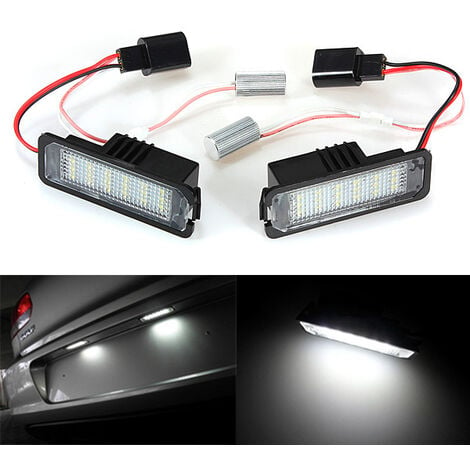 INSMA 2 x License plate lights 18 SMD Chips LED lighting for VW Golf Mk4 MK5 Passat Polo