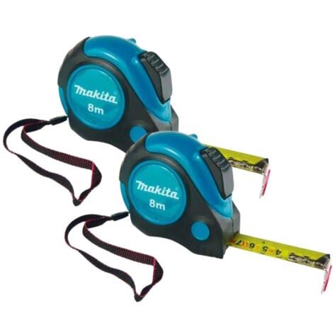 2 X Makita 8m Tape Measure Auto Lock Magnetic Hook End Metric Imperial P-72986