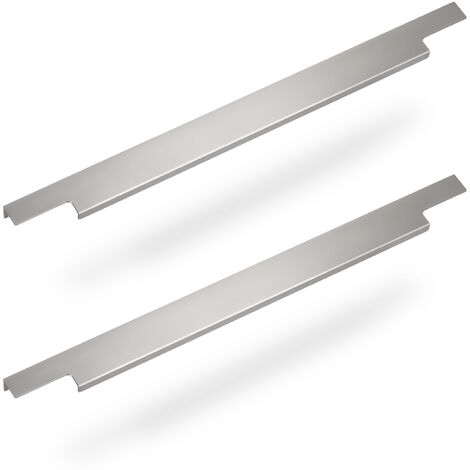 2 x Möbelgriff BLANKETT Slim 895mm Aluminium Chrom matt Profilgriff (Wird an die Frontinnenseite verschraubt) von SOTECH