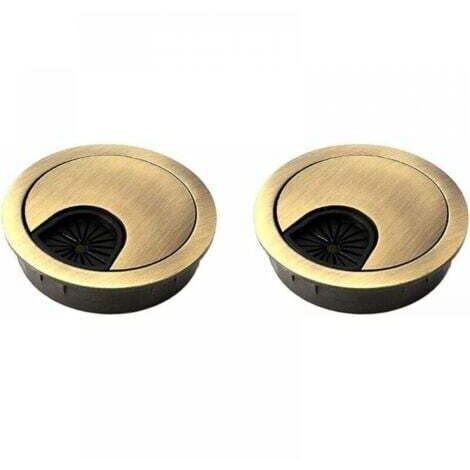 2 x passe-câbles pour bureaux et plans de travail - Bronze 60mm