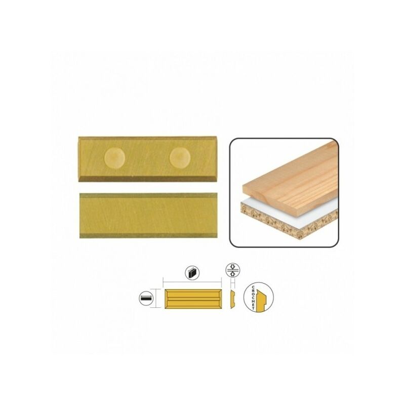 2x Plaquette carbure Versofix titane 20x5,5x1,5 mm
