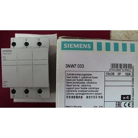 2 x Porte-Fusible 10,5/38 , 32A 3P + 3 FUS SIEMENS 3NW7 033