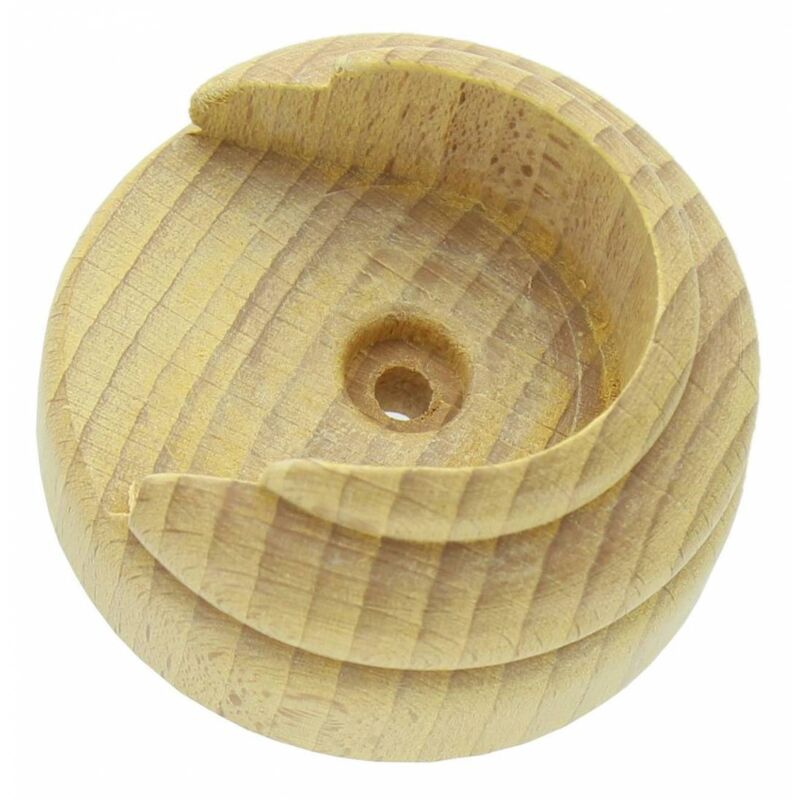 2 x rosette rideau stick wall d 35 mm bois naturel