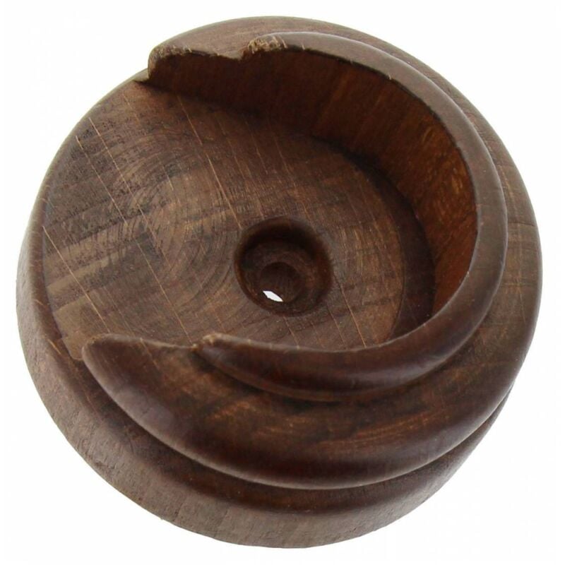 2 x rosette rideau stick wall d 35 mm walnut wood sc.