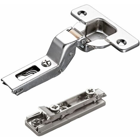 2 x Salice Topfband 110° Serie 200 Bohrbild T45 Innenanschlag inkl. Linear-Montageplatte Höhe 6 mm mit vormontierten Euroschrauben und Exzenterverstellung Topfscharnier von SOTECH