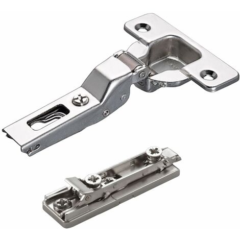2 x Salice Topfband 110° Serie 200 Bohrbild T45 Mittelanschlag inkl. Linear-Montageplatte Höhe 6 mm mit vormontierten Euroschrauben und Exzenterverstellung Möbelscharnier von SOTECH