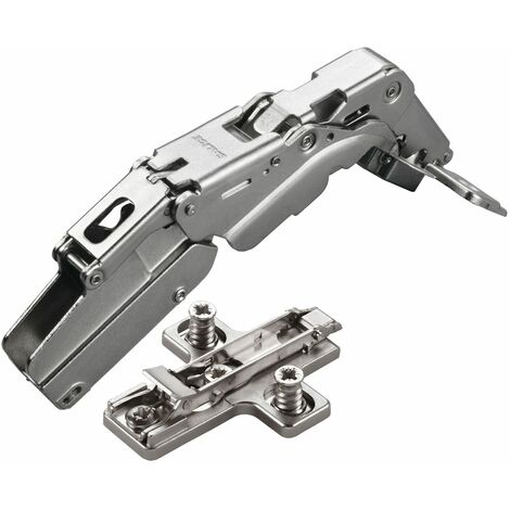 2 x Salice Topfband 155° Serie 200 Bohrbild T45 Innenanschlag inkl. Kreuz-Montageplatte Höhe 6 mm mit vormontierten Euroschrauben und Exzenterverstellung Topfscharnier von SOTECH