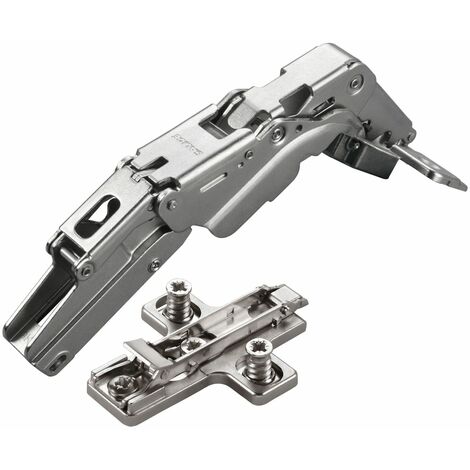 2 x Salice Topfband 155° Serie 200 Bohrbild T52 Mittelanschlag inkl. Kreuz-Montageplatte Höhe 6 mm mit vormontierten Euroschrauben und Exzenterverstellung Möbelscharnier von SOTECH