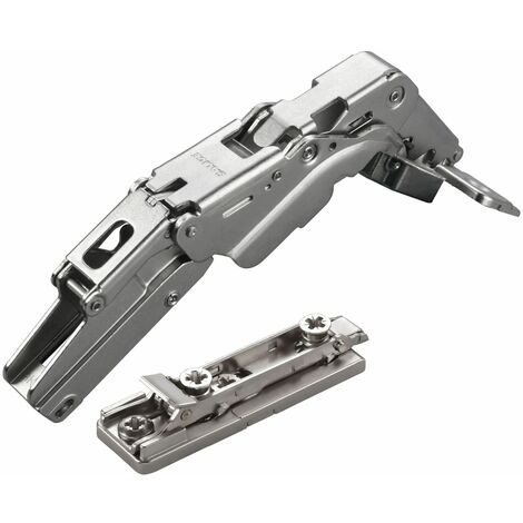 2 x Salice Topfband 155° Serie 200 Bohrbild T52 Mittelanschlag inkl. Linear-Montageplatte Höhe 6 mm mit vormontierten Euroschrauben und Exzenterverstellung Möbelscharnier von SOTECH