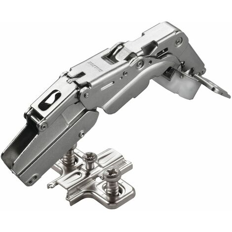 2 x Salice Topfband 155° Serie 200 mit Dämpfer im Topf Bohrbild T45 Innenanschlag mit Kreuz-Montageplatte Höhe 3 mm mit vormontierten Euroschrauben, Langlochverstellung Topfscharnier von SOTECH