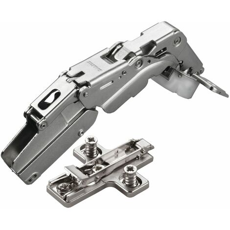 2 x Salice Topfband 155° Serie 200 mit Dämpfer im Topf Bohrbild T45 Innenanschlag mit Kreuz-Montageplatte Höhe 6 mm mit vormontierten Euroschrauben, Exzenterverstellung Topfscharnier von SOTECH
