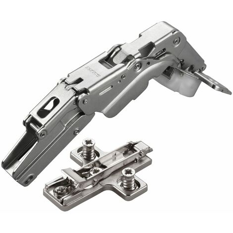 2 x Salice Topfband 155° Serie 200 mit Dämpfer im Topf Bohrbild T52 Mittelanschlag mit Kreuz-Montageplatte Höhe 6 mm mit vormontierten Euroschrauben, Exzenterverstellung Möbelscharnier von SOTECH