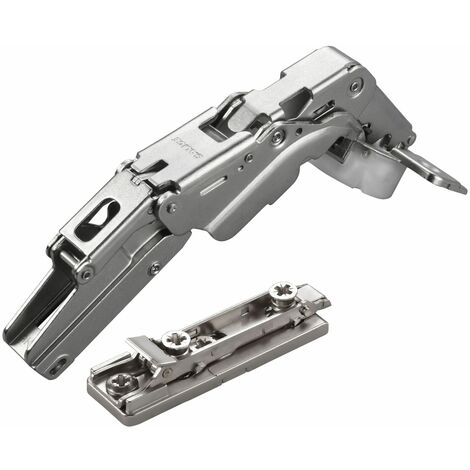 2 x Salice Topfband 155° Serie 200 mit Dämpfer im Topf Bohrbild T52 Mittelanschlag mit Linear-Montageplatte Höhe 6 mm mit vormontierten Euroschrauben, Exzenterverstellung Möbelscharnier von SOTECH