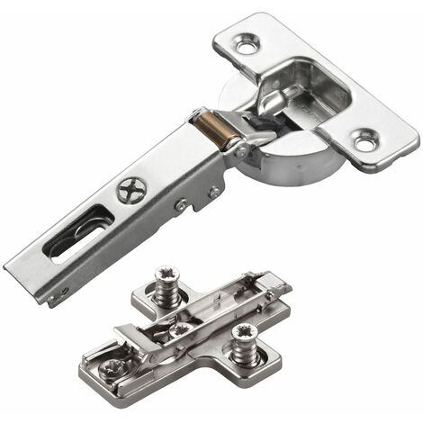2 x Salice Topfband Serie 700 mit Dämpfer im Topf 110° Bohrbild T45 Eckanschlag inkl. Kreuz-Montageplatte Höhe 6 mm mit vormontierten Euroschrauben, Exzenterverstellung Schrankscharnier von SOTECH