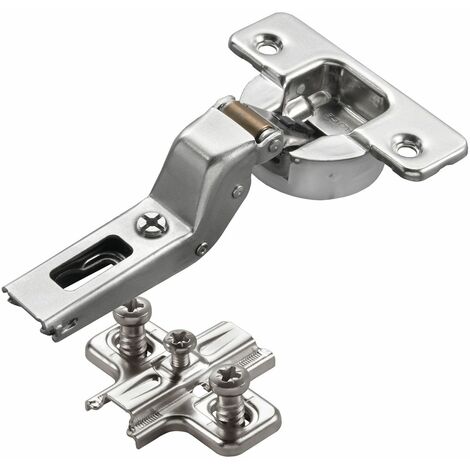 2 x Salice Topfband Serie 700 mit Dämpfer im Topf 110° Bohrbild T52 Innenanschlag inkl. Kreuz-Montageplatte Höhe 6 mm mit vormontierten Euroschrauben, Langlochverstellung Topfscharnier von SOTECH