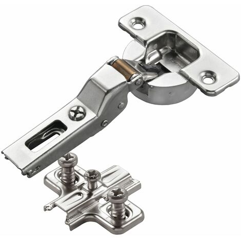 2 x Salice Topfband Serie 700 mit Dämpfer im Topf 110° Bohrbild T52 Mittelanschlag inkl. Kreuz-Montageplatte Höhe 3 mm mit vormontierten Euroschrauben, Langlochverstellung Möbelscharnier von SOTECH