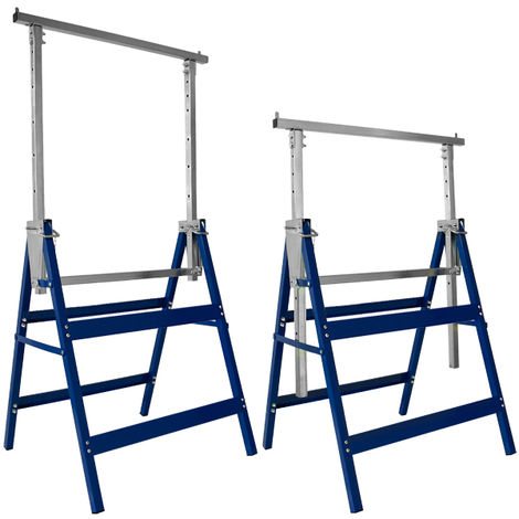 2 x Scaffolding Trestles Galvanized Telescopic Builders Carpenters 200 ...