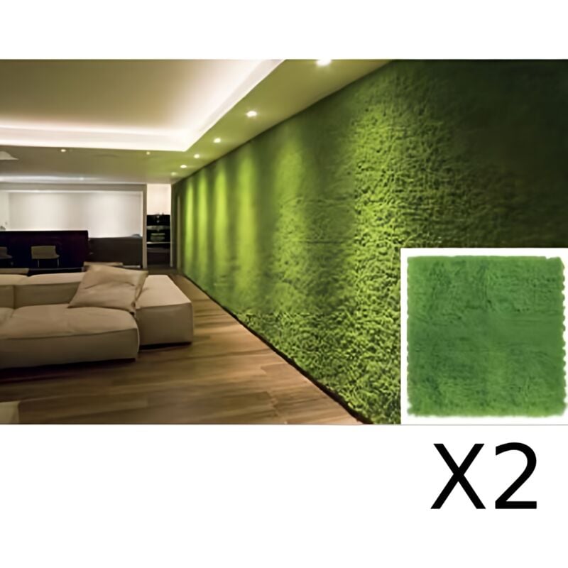 Arella Haie Artificielle 100x100 cm en Polypropylène - Ensemble de 2 Pièces - STILE: GREEN