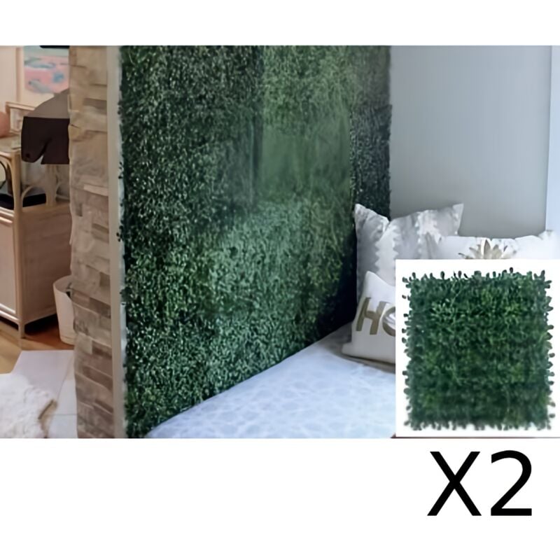 Arella Haie Artificielle 100x100 cm en Polypropylène - Ensemble de 2 Pièces - stile: plant