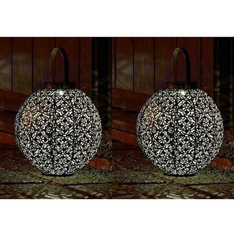 2 x Smart Garden Damasque Lantern Silhouette Solar Light Garden LED 1080910