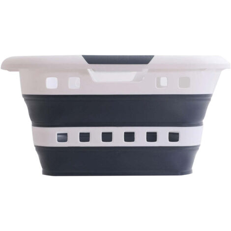 2 x Space Saving Pop Up 45L Collapsible Laundry Basket Portable Washing Tub