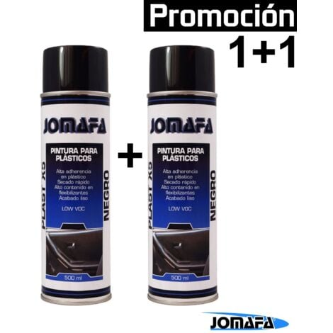 2 x SPRAY PINTURA PARA PLASTICOS NEGRO 500ml
