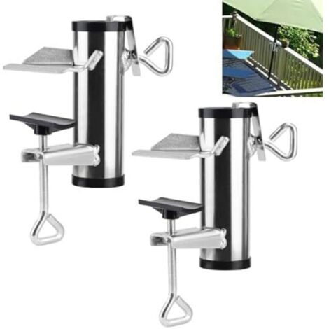 2 x Supporti per ombrelloni, supporti per ombrelloni per tavoli da giardino, morsetti regolabili per ombrelloni, supporti per ombrelloni per balconi
