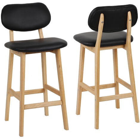 2 x tabouret de bar avec pieds en bois tabouret de