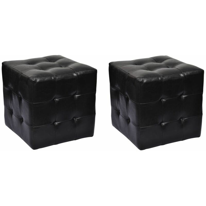 

2 x taburete de forma de cubo negro - Rogal