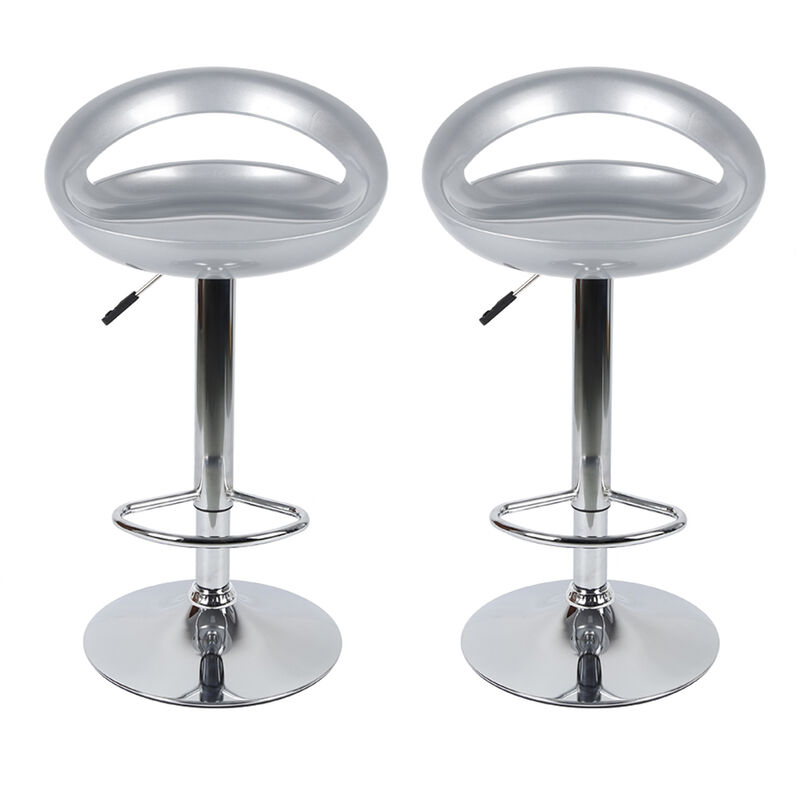 

Yongqing - 2 x Taburetes de Bar ABS, Silla de Bar Reposapiés Giratorio de 360°,Ajustable en Altura| Gris |